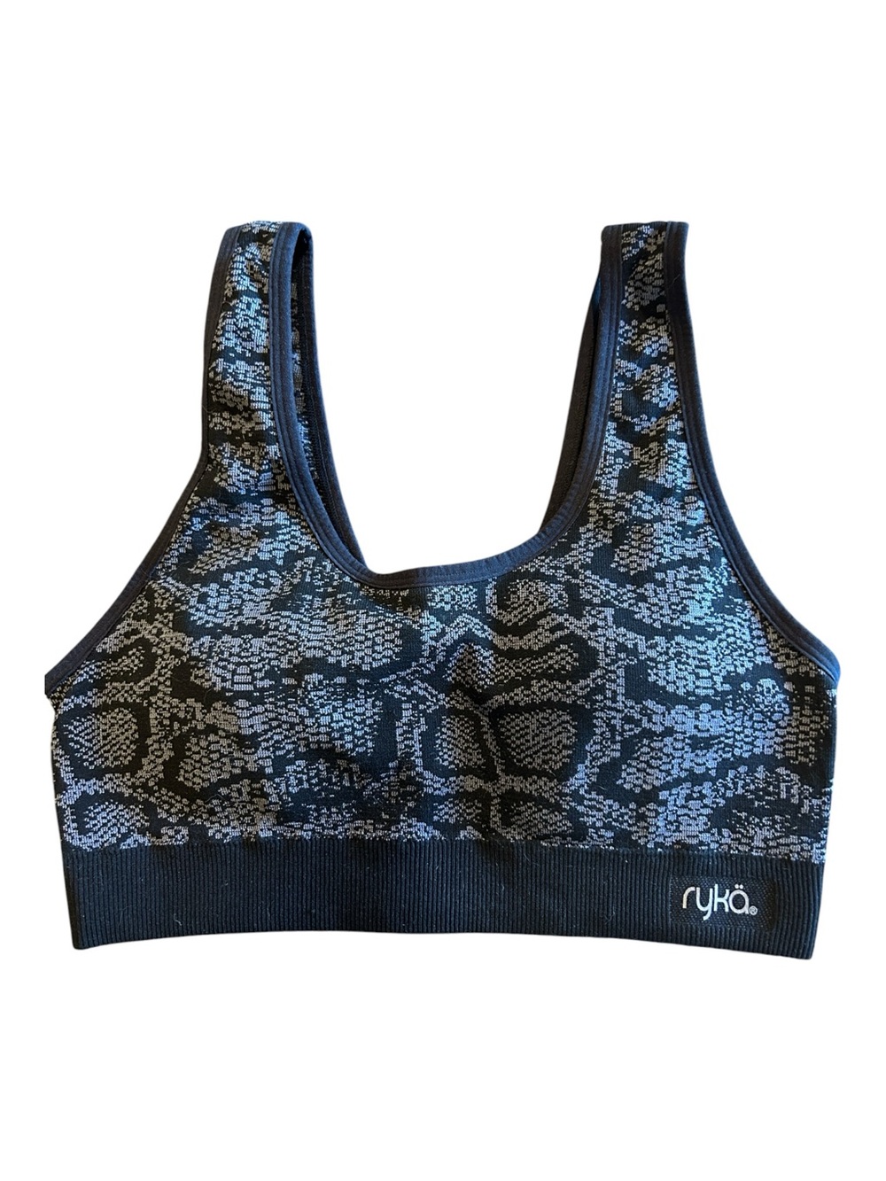 Like New Ryka Black and Gray Snake Print Sports Bra